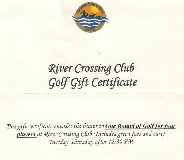 golf gift certificate